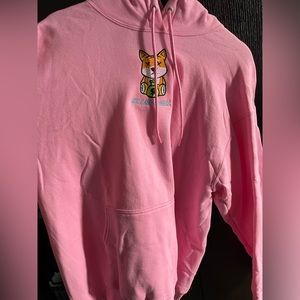 Rich and Lonely pink hoodiesize large